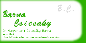 barna csicsaky business card