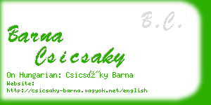 barna csicsaky business card